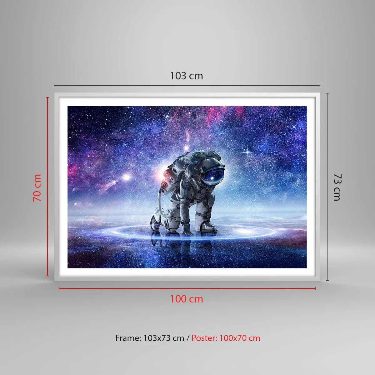 Affiche dans un cadre blanc - Poster - Le ciel étoilé au dessus de moi - 100x70 cm