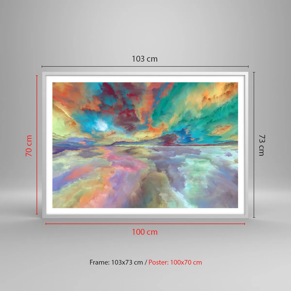 Affiche dans un cadre blanc - Poster - Deux paradis - 100x70 cm