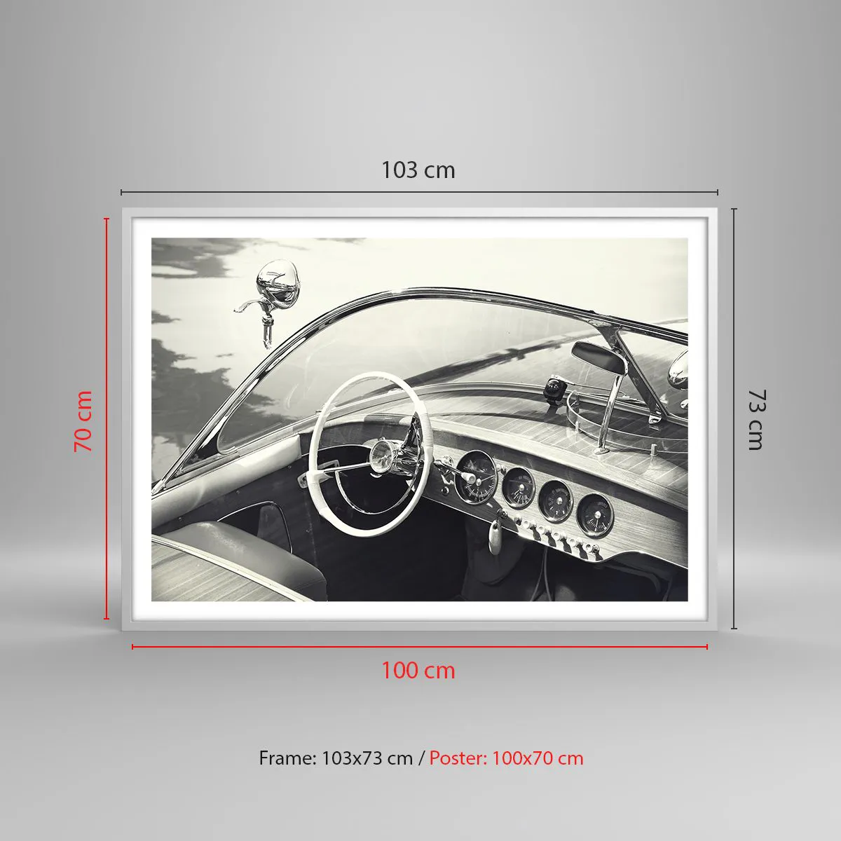 Affiche dans un cadre blanc - Poster - Temps pour riche - 100x70 cm