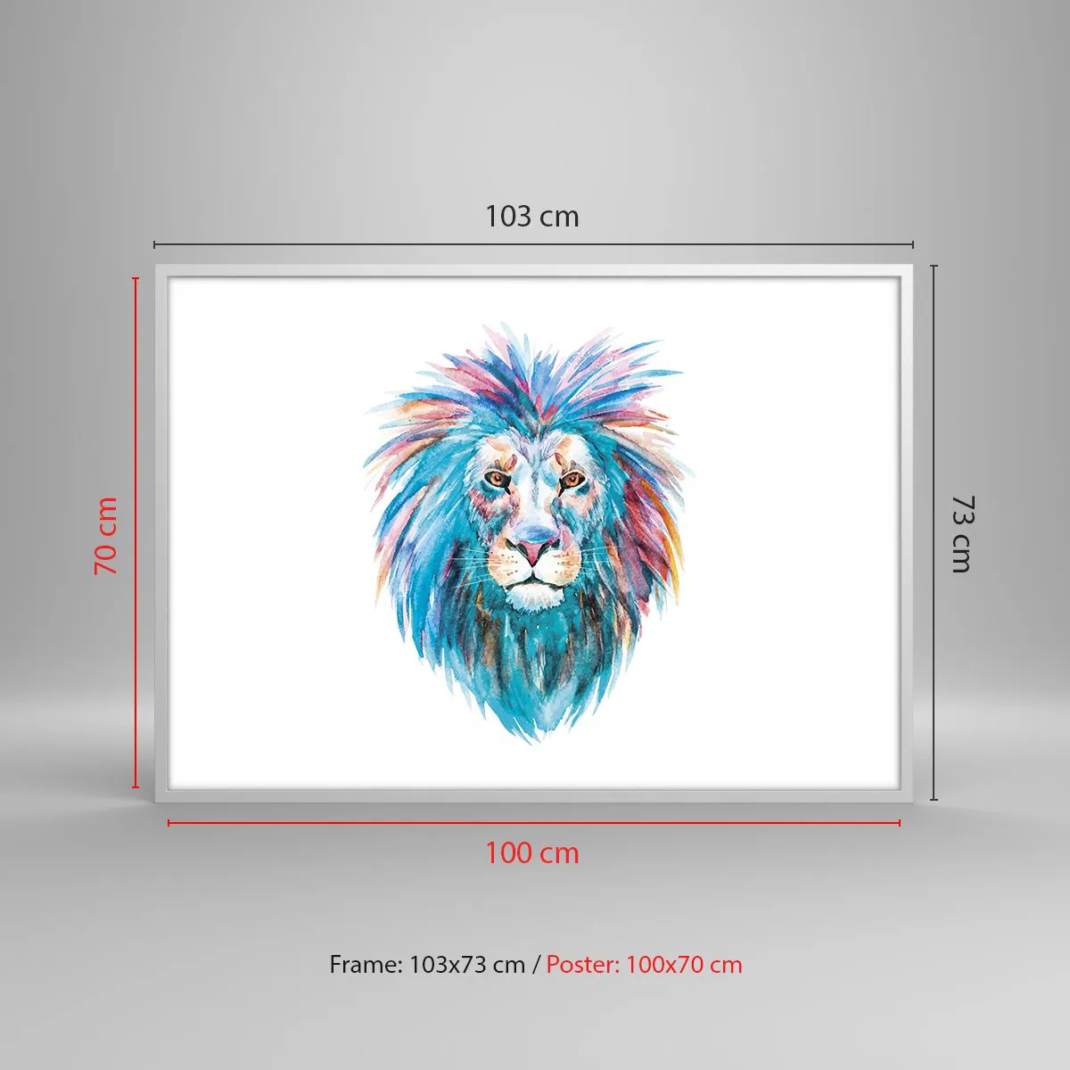 Affiche dans un cadre blanc - Poster - Aura électrique - 100x70 cm