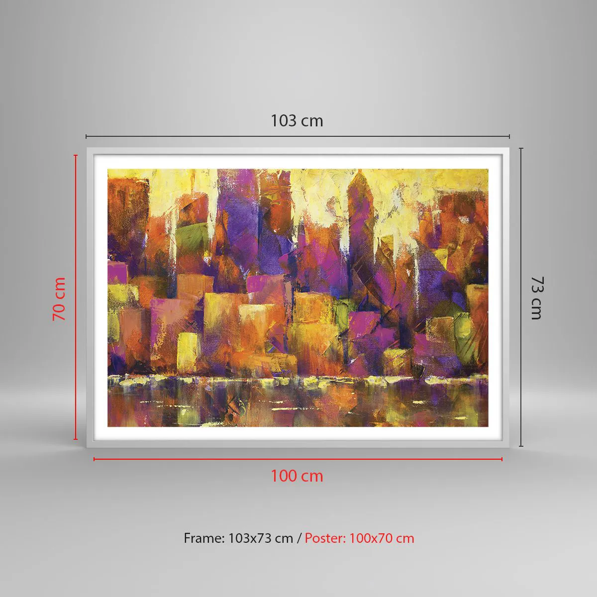 Poster in een witte lijst - Metropolitan compositie - 100x70 cm