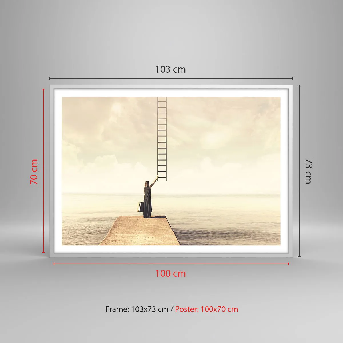 Poster in cornice bianca - Viaggio magico - 100x70 cm