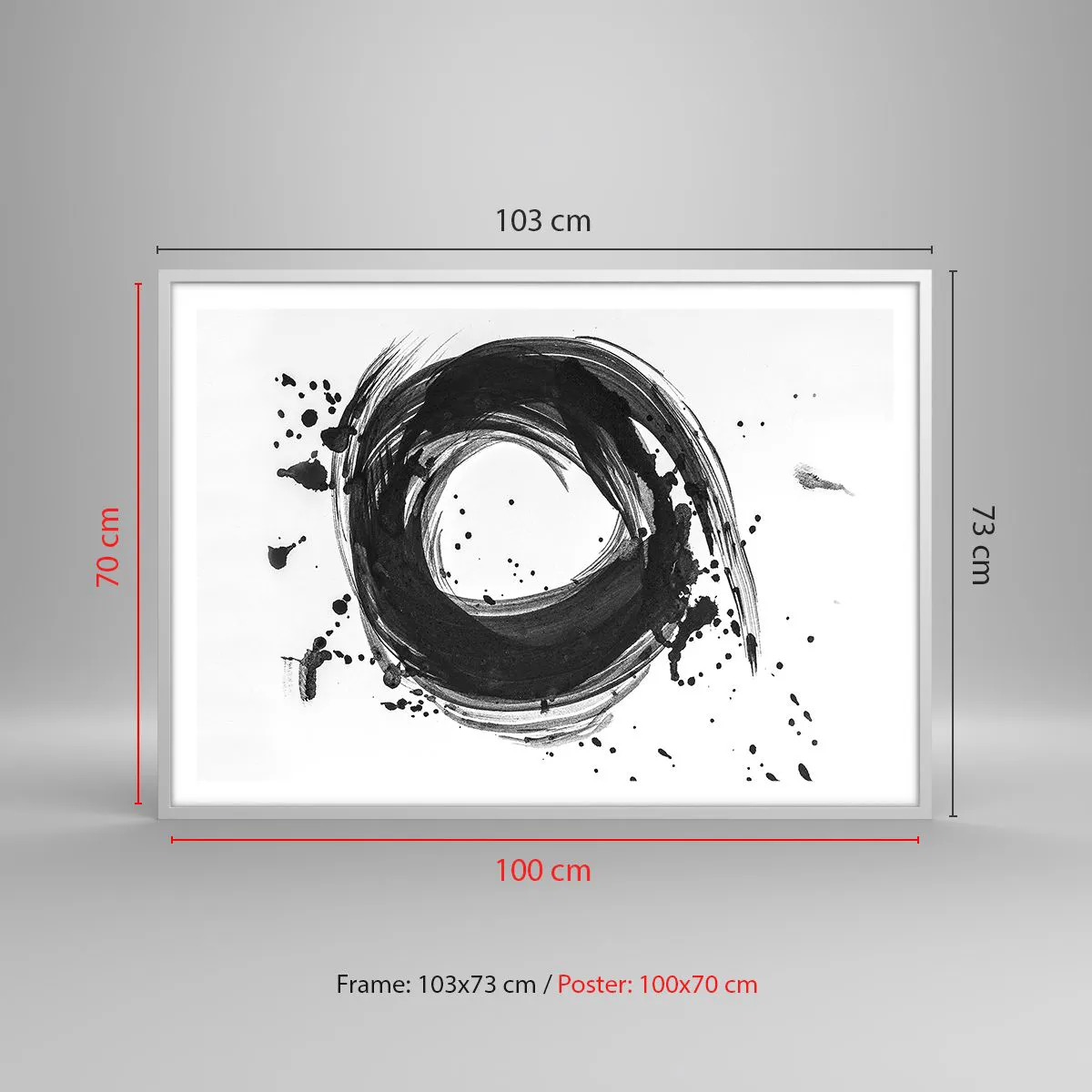 Plakat i hvid ramme - Skabelsens hvirvelstrøm - 100x70 cm