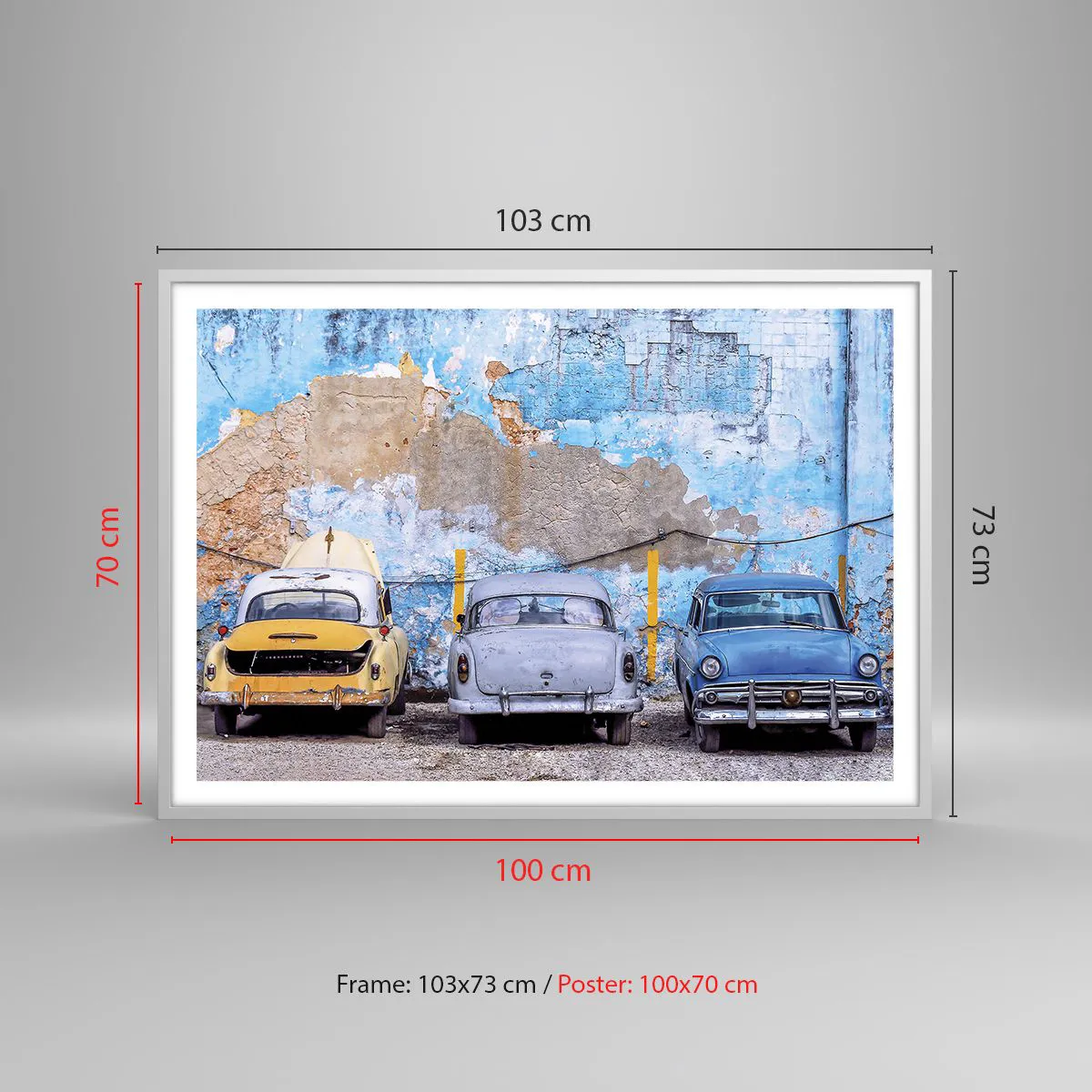 Poster in einem weißen Rahmen - Treffen der Veteranen - 100x70 cm