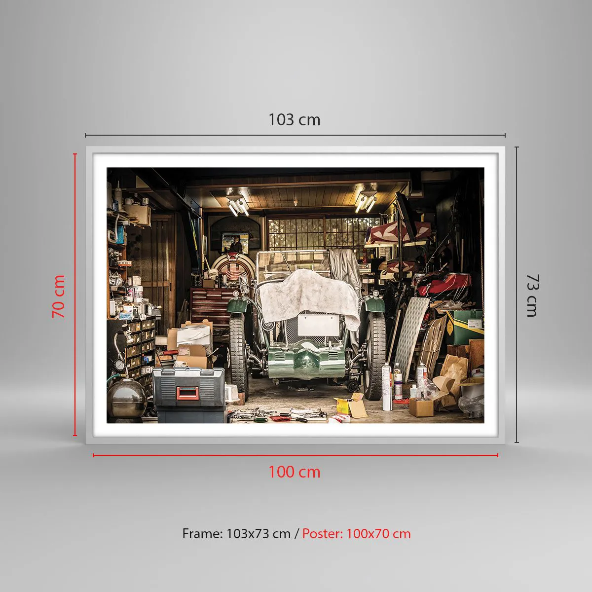 Affiche dans un cadre blanc - Poster - Retour vers le passé - 100x70 cm