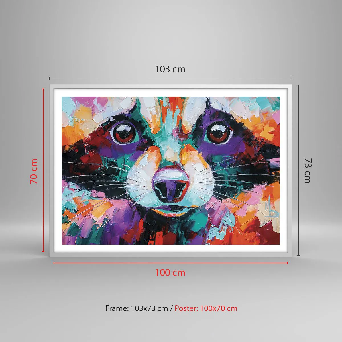 Affisch i vit ram - Enbart goda emotioner - 100x70 cm