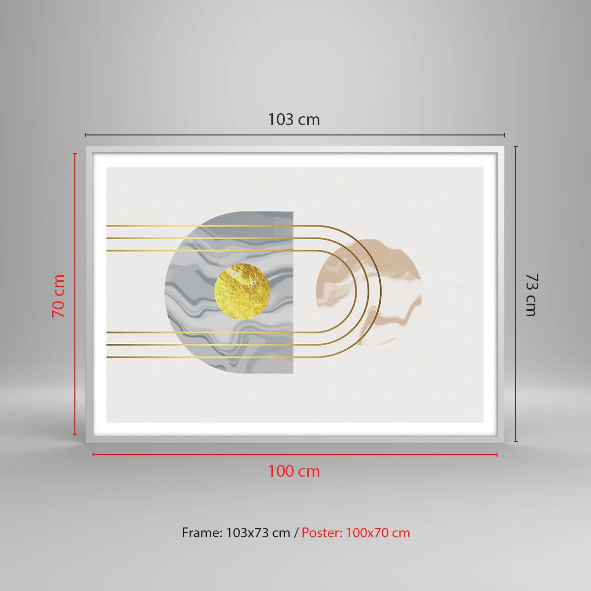 Poster in white frmae - Brightness nad Shine - 100x70 cm