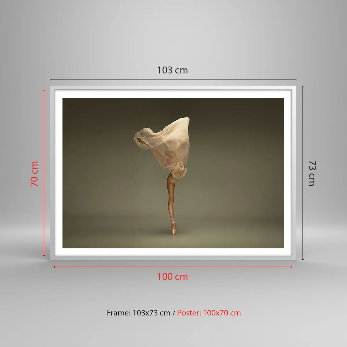 Affiche dans un cadre blanc - Poster - Il va bientôt s'envoler - 100x70 cm