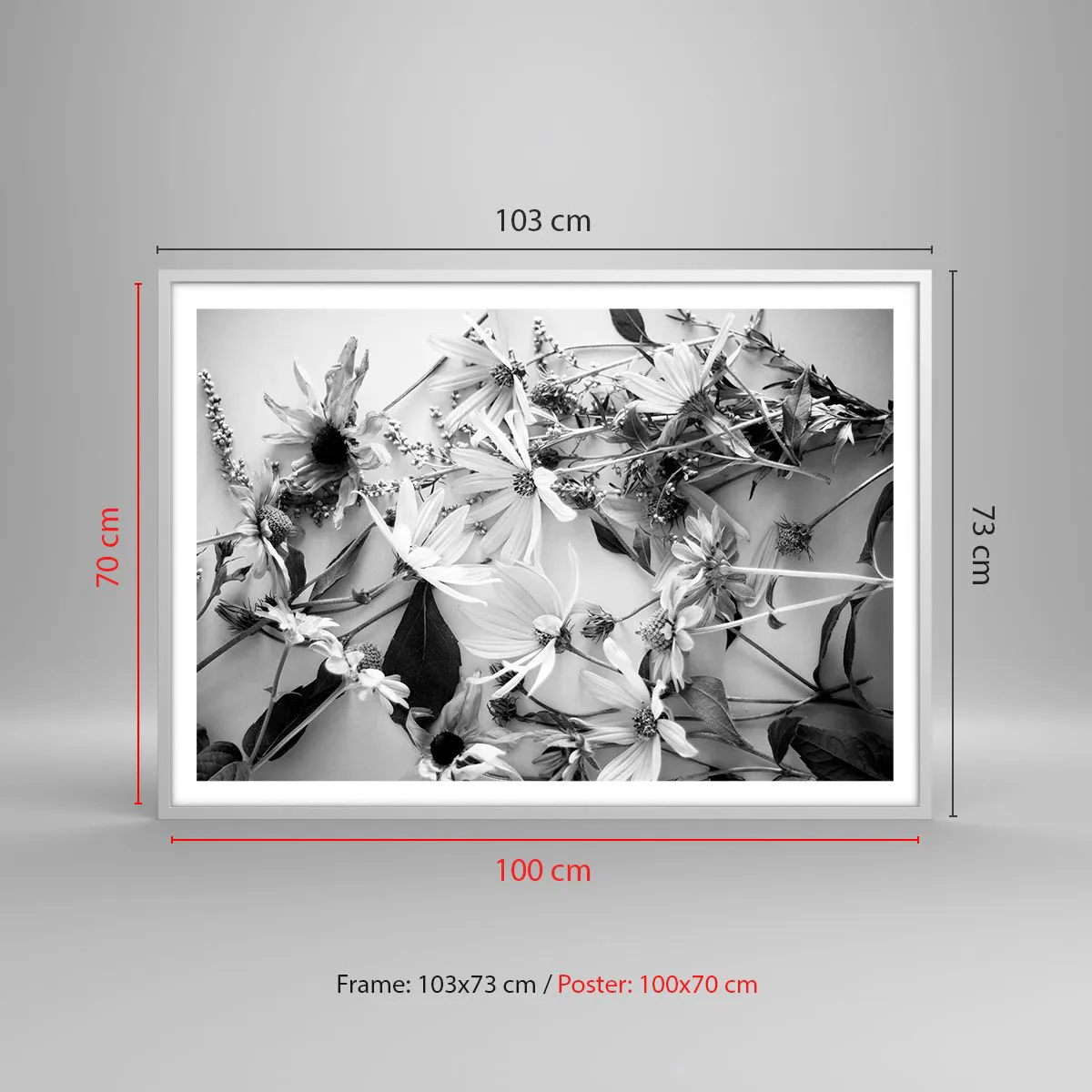 Pôster em moldura branca - Não é um ramo de flores - 100x70 cm