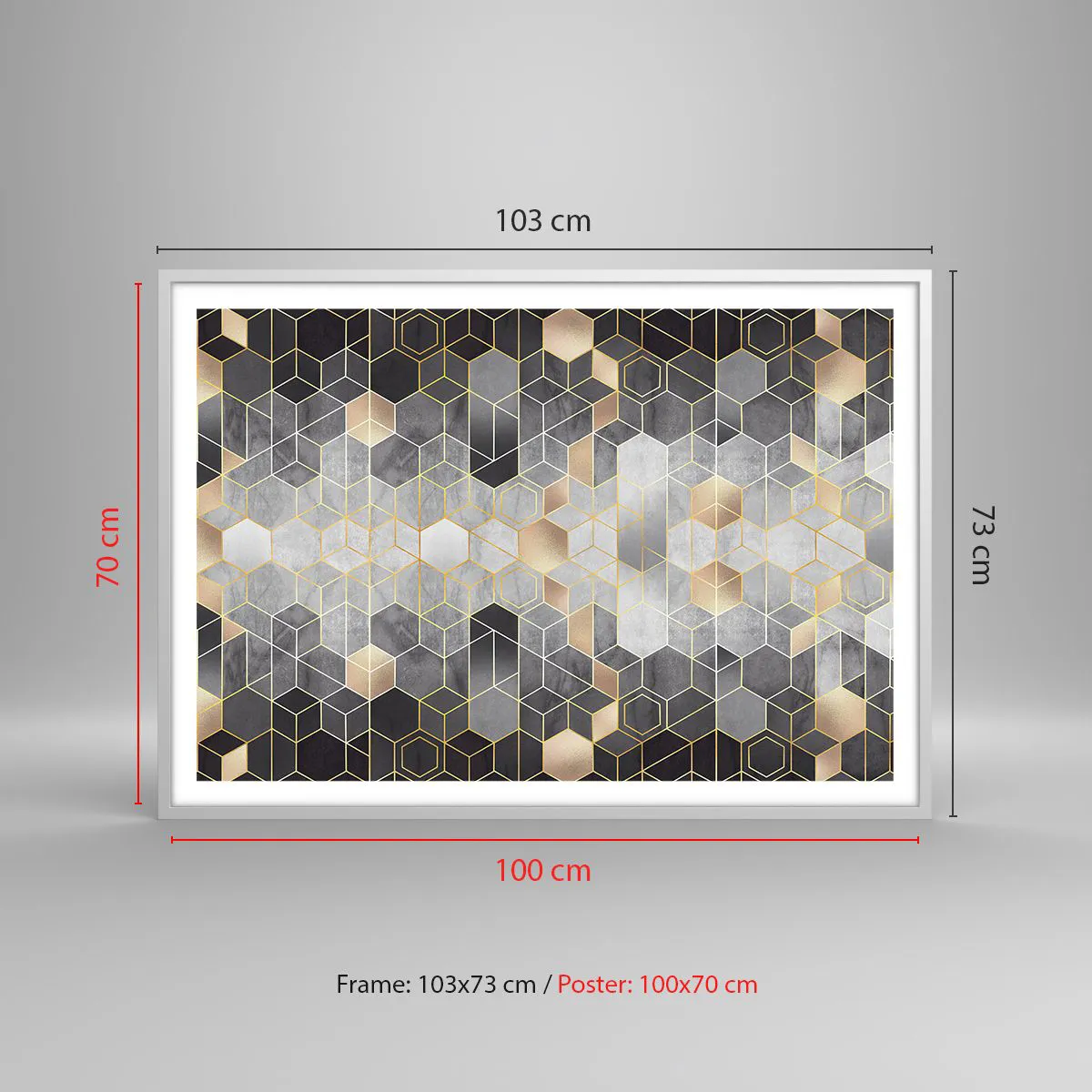 Poster in einem weißen Rahmen - Diamant-Komposition - 100x70 cm