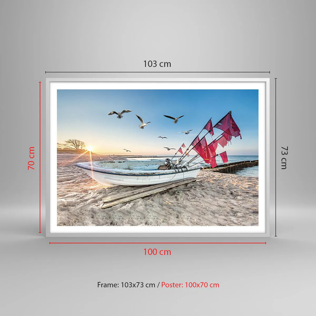 Affiche dans un cadre blanc - Poster - Repos mérité - 100x70 cm