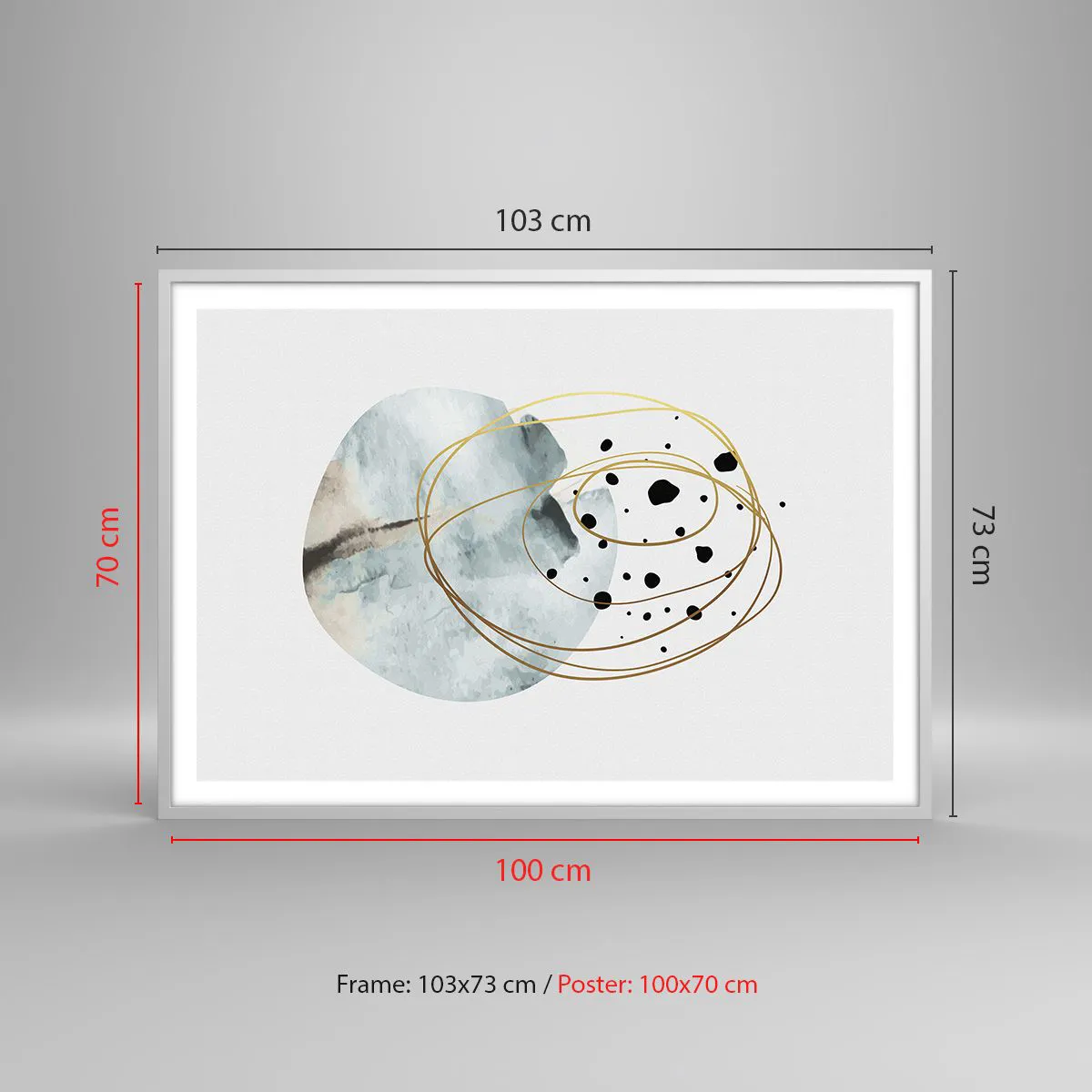 Affiche dans un cadre blanc - Poster - Emmêlement de l'espace - 100x70 cm