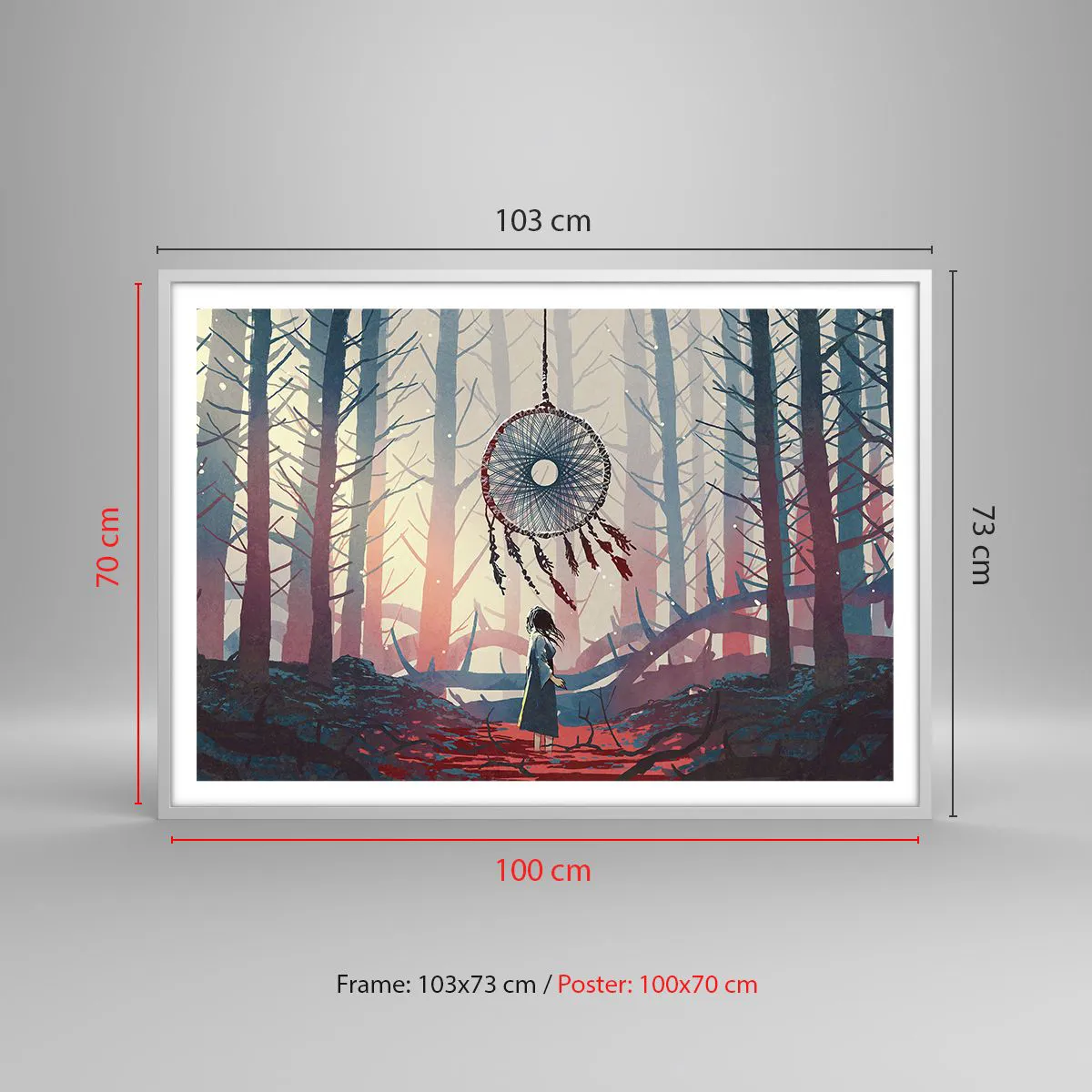 Affiche dans un cadre blanc - Poster - Rituel secret du bonheur - 100x70 cm