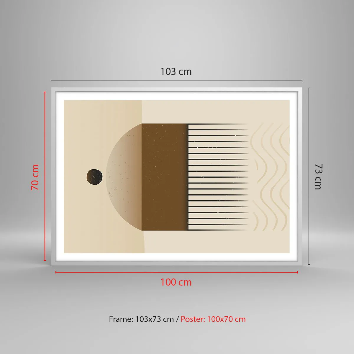 Poster in cornice bianca - Diversi stati - 100x70 cm