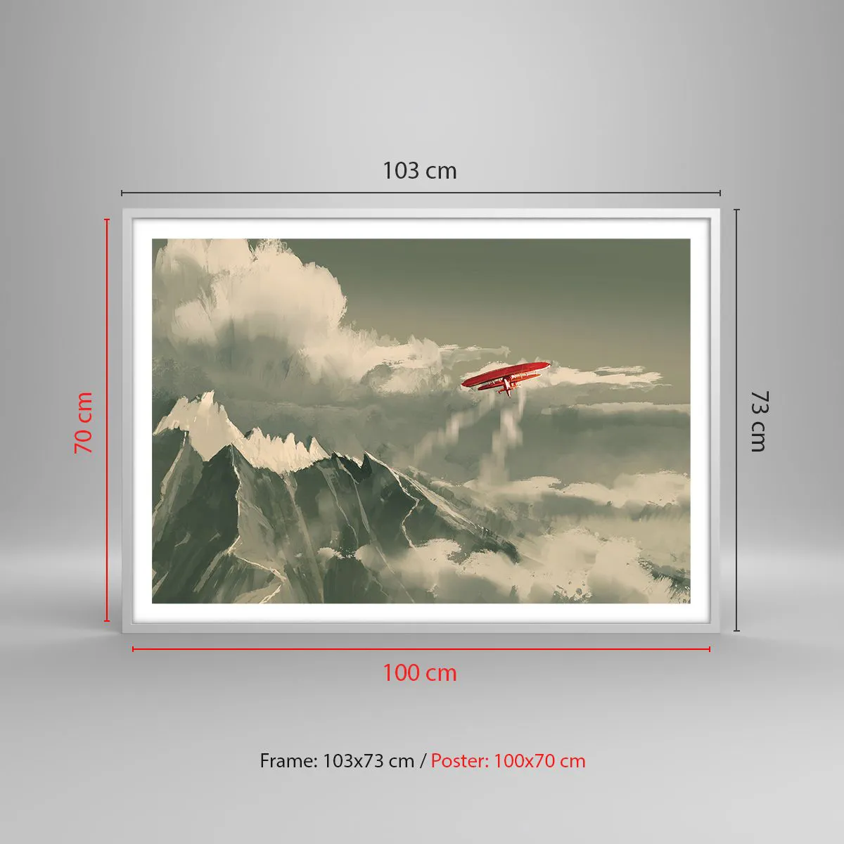 Plakat i hvid ramme - Frygtløs pioner - 100x70 cm