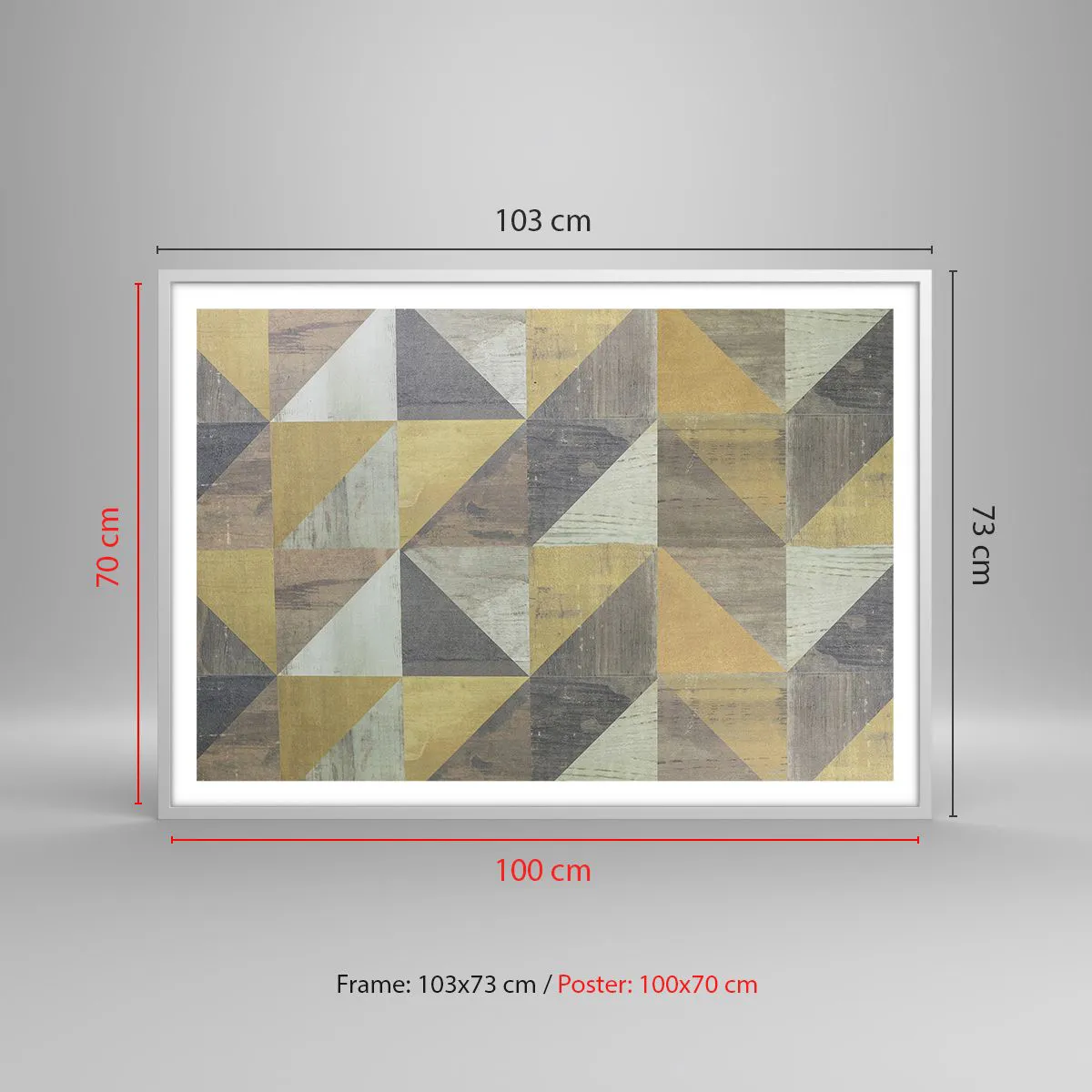 Poster in white frmae - The Art. of Triangles - 100x70 cm