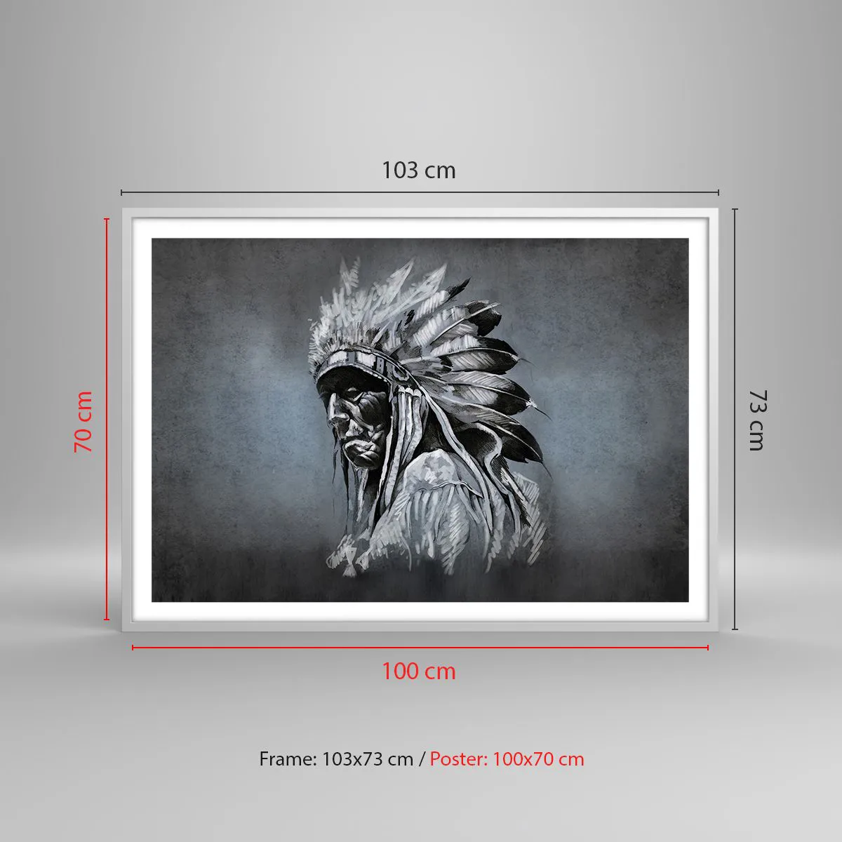 Affiche dans un cadre blanc - Poster - Retour aux sources - 100x70 cm