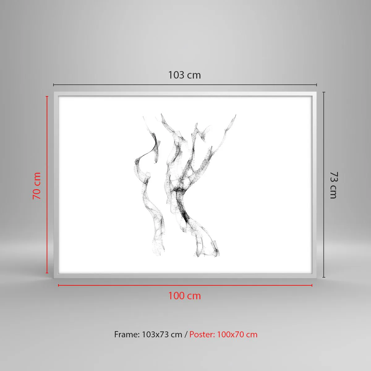 Plakat w białej ramie - Piękna i silna - 100x70 cm