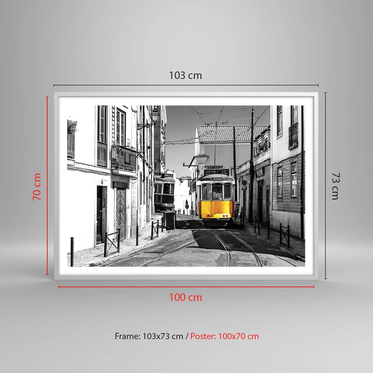 Póster en marco blanco - Espíritu de Lisboa - 100x70 cm