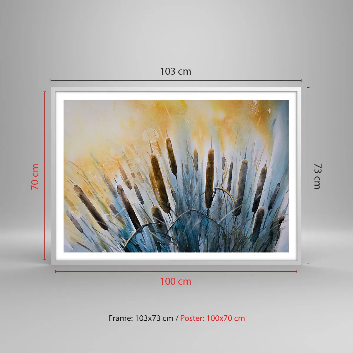 Poster in white frmae - Coolness of Water, Heat of the Sun - 100x70 cm