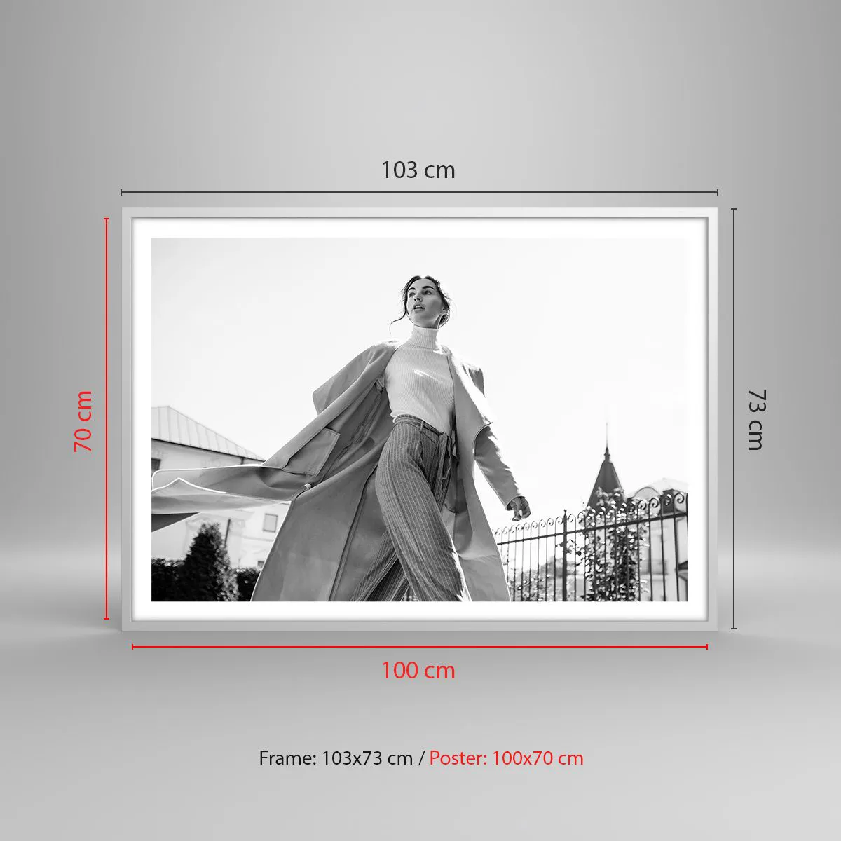 Plakát v bílém rámu - Jdeš se mnou? - 100x70 cm