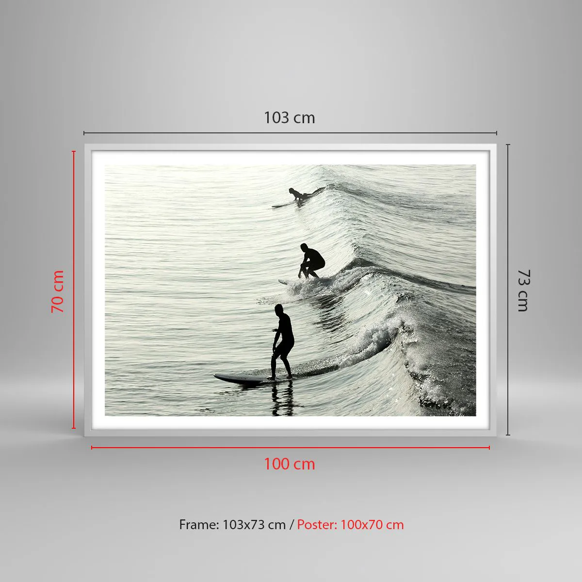 Plagát v bielom ráme - Vlne v ústrety - 100x70 cm