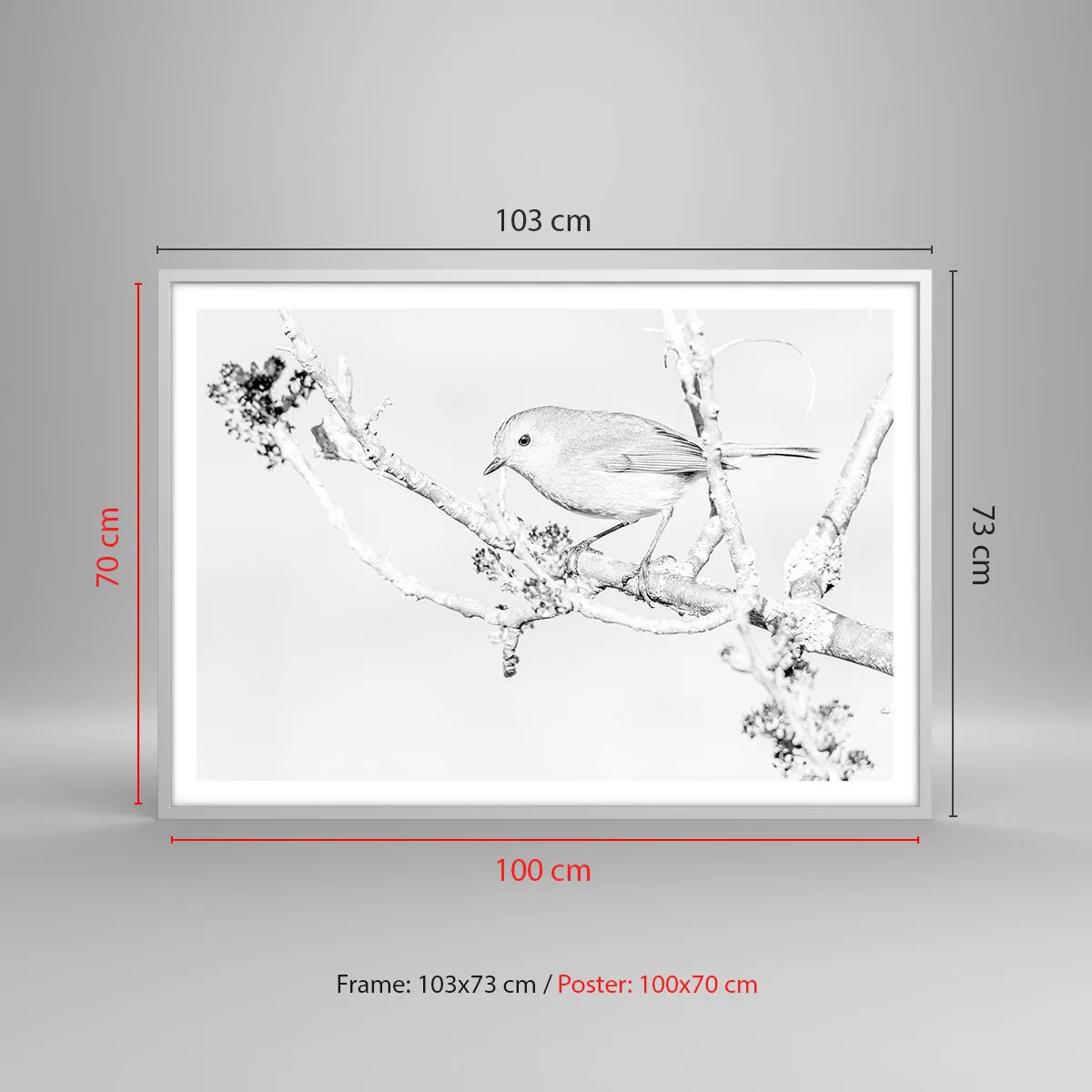 Poszter fekete keretben - Téli reggel - 100x70 cm