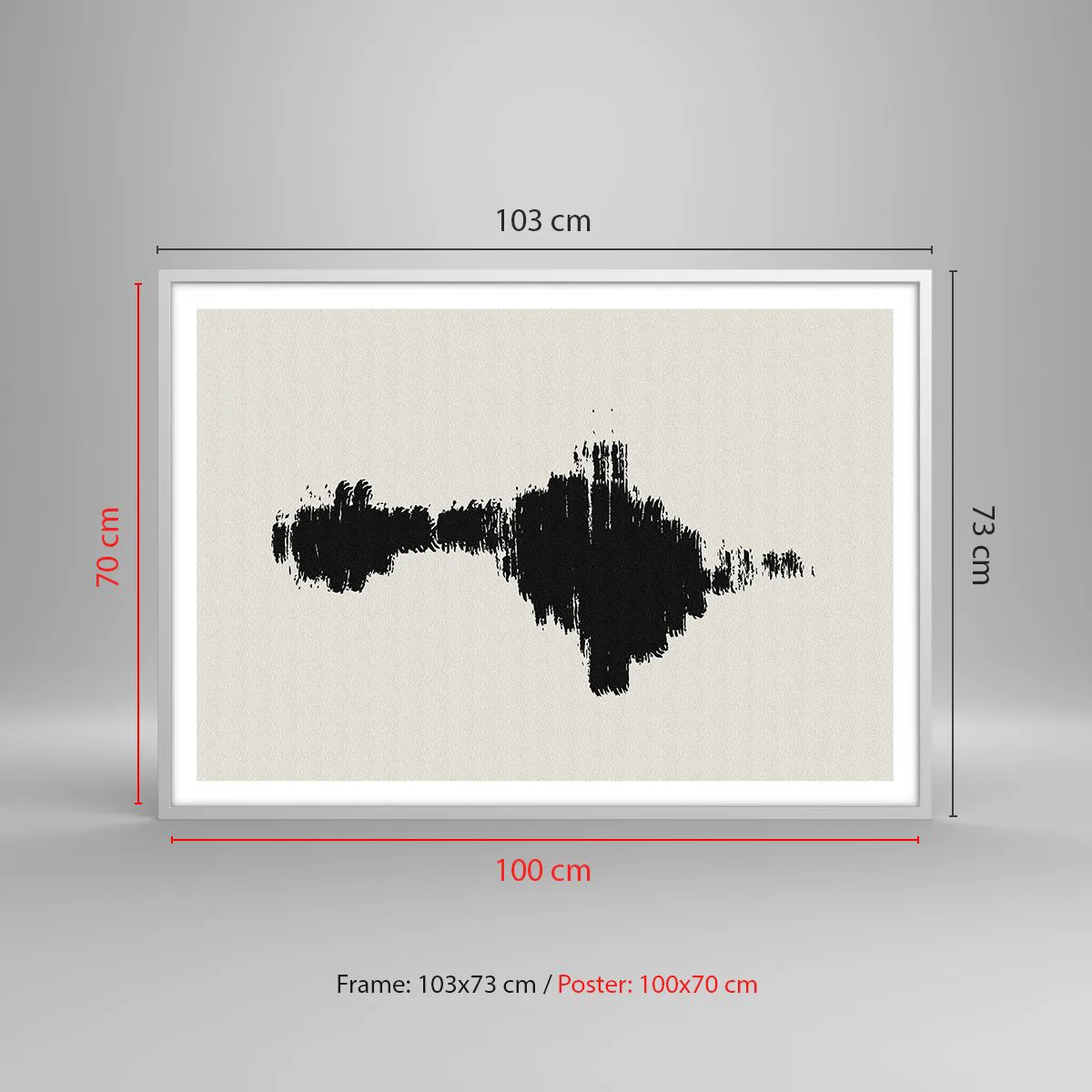 Plagát v bielom ráme - Vibrácie predstavivosti - 100x70 cm