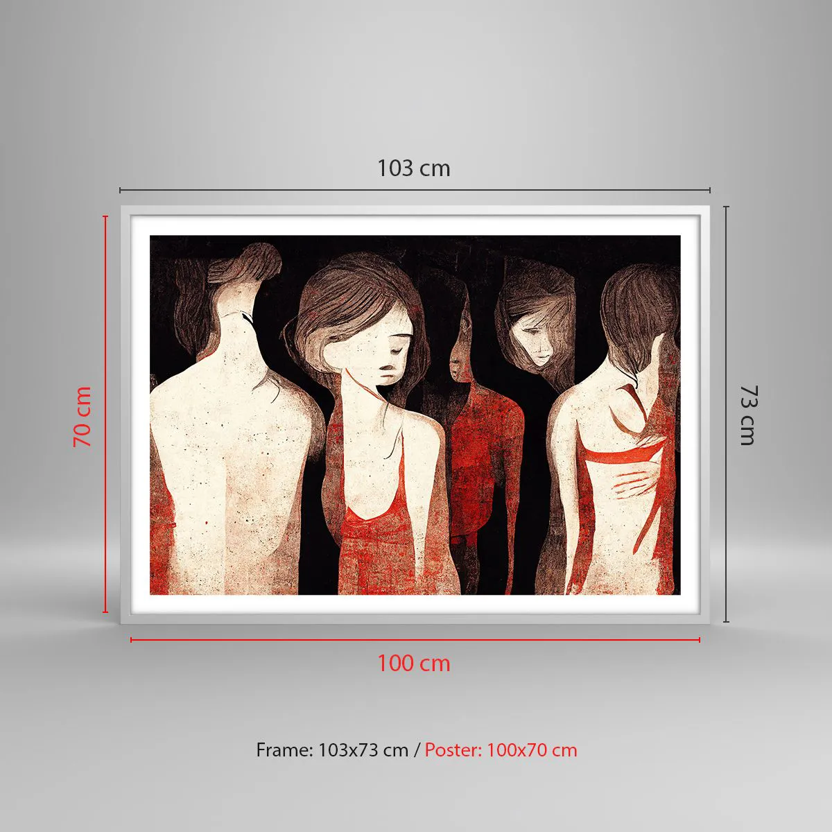 Poster in cornice bianca - Madonne nell'oscurità - 100x70 cm