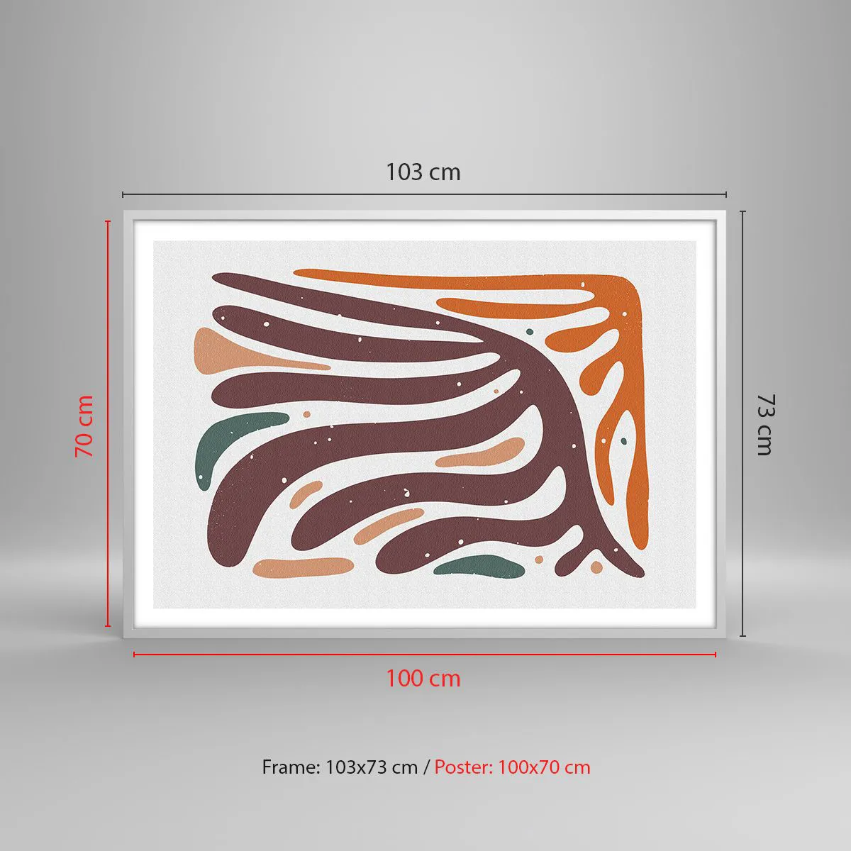 Poster in einem weißen Rahmen - Strahlende organische Komposition - 100x70 cm