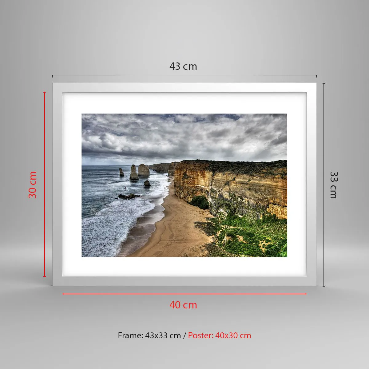 Plakat w białej ramie - Surowe piękno - 40x30 cm