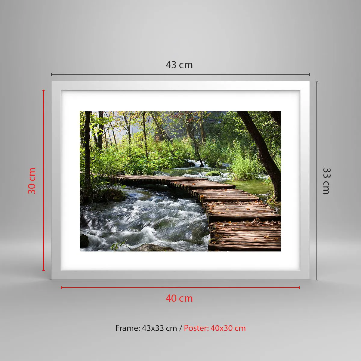 Poster in einem weißen Rahmen - Über der schaumigen Kaskade - 40x30 cm