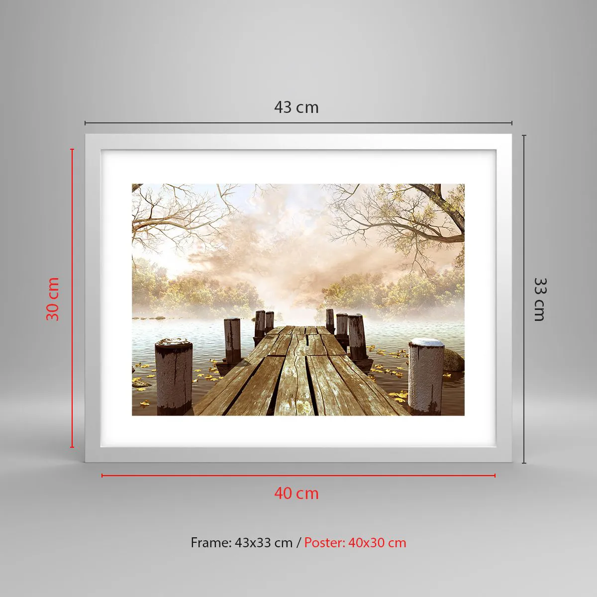 Affiche dans un cadre blanc - Poster - La douce tristesse de l'automne - 40x30 cm