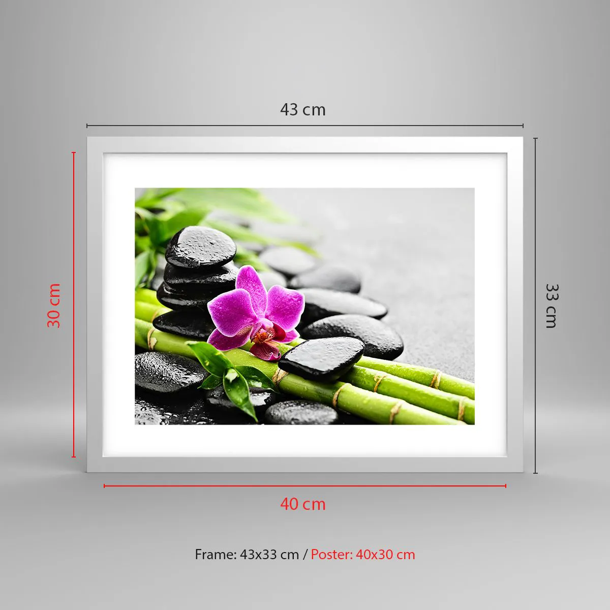 Poster in einem weißen Rahmen - In ruhiger Balance - 40x30 cm