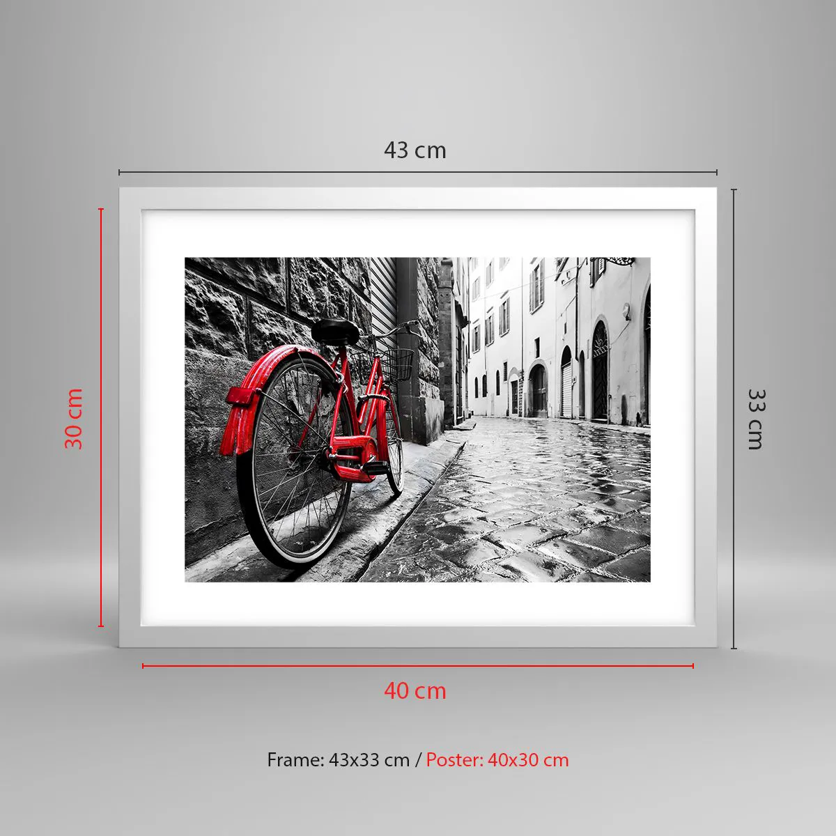 Affisch i vit ram - Den riktiga skönheten åldras inte - 40x30 cm