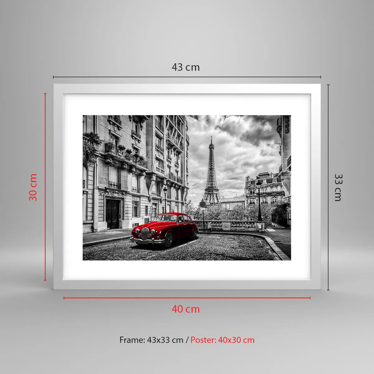 Póster en marco blanco - Un depredador en la ciudad - 40x30 cm