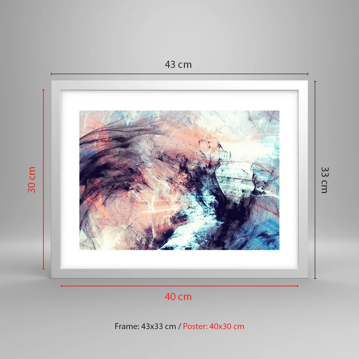 Affiche dans un cadre blanc - Poster - Sentir le vent - 40x30 cm