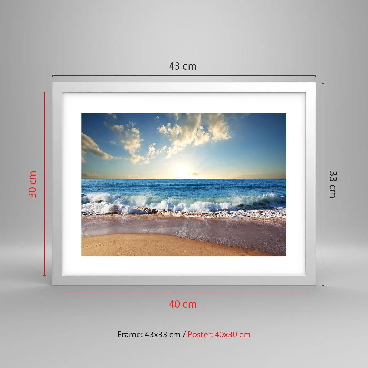 Poster in een witte lijst - Beweging en stilte tegelijk - 40x30 cm