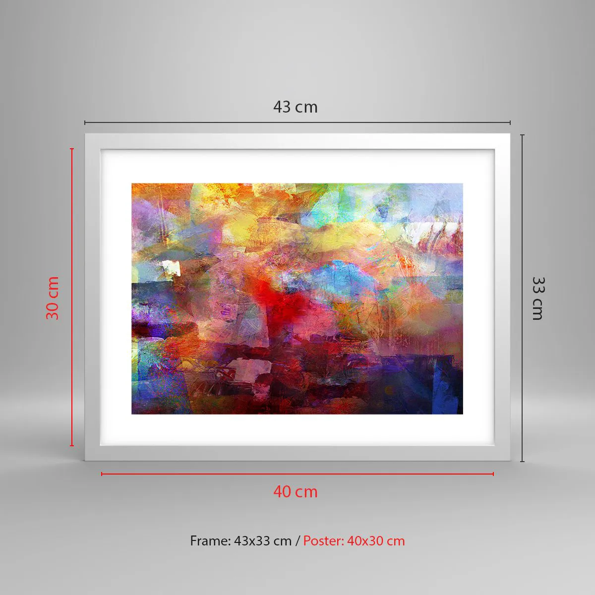 Affiche dans un cadre blanc - Poster - Regardez à l'intérieur de l'arc-en-ciel - 40x30 cm