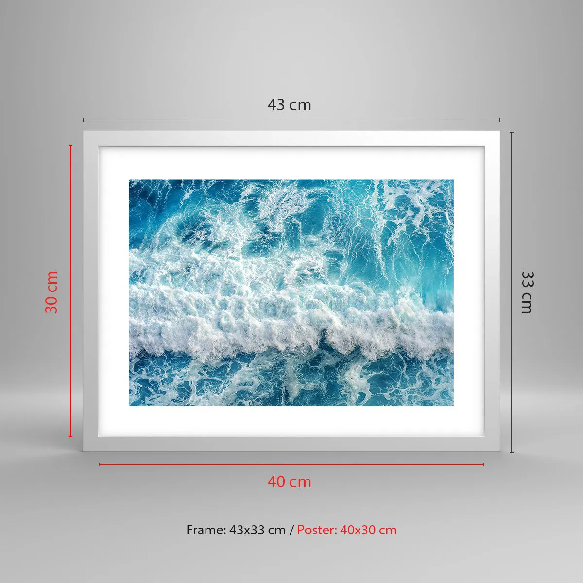 Plakat w białej ramie - Radośnie i w podskokach - 40x30 cm