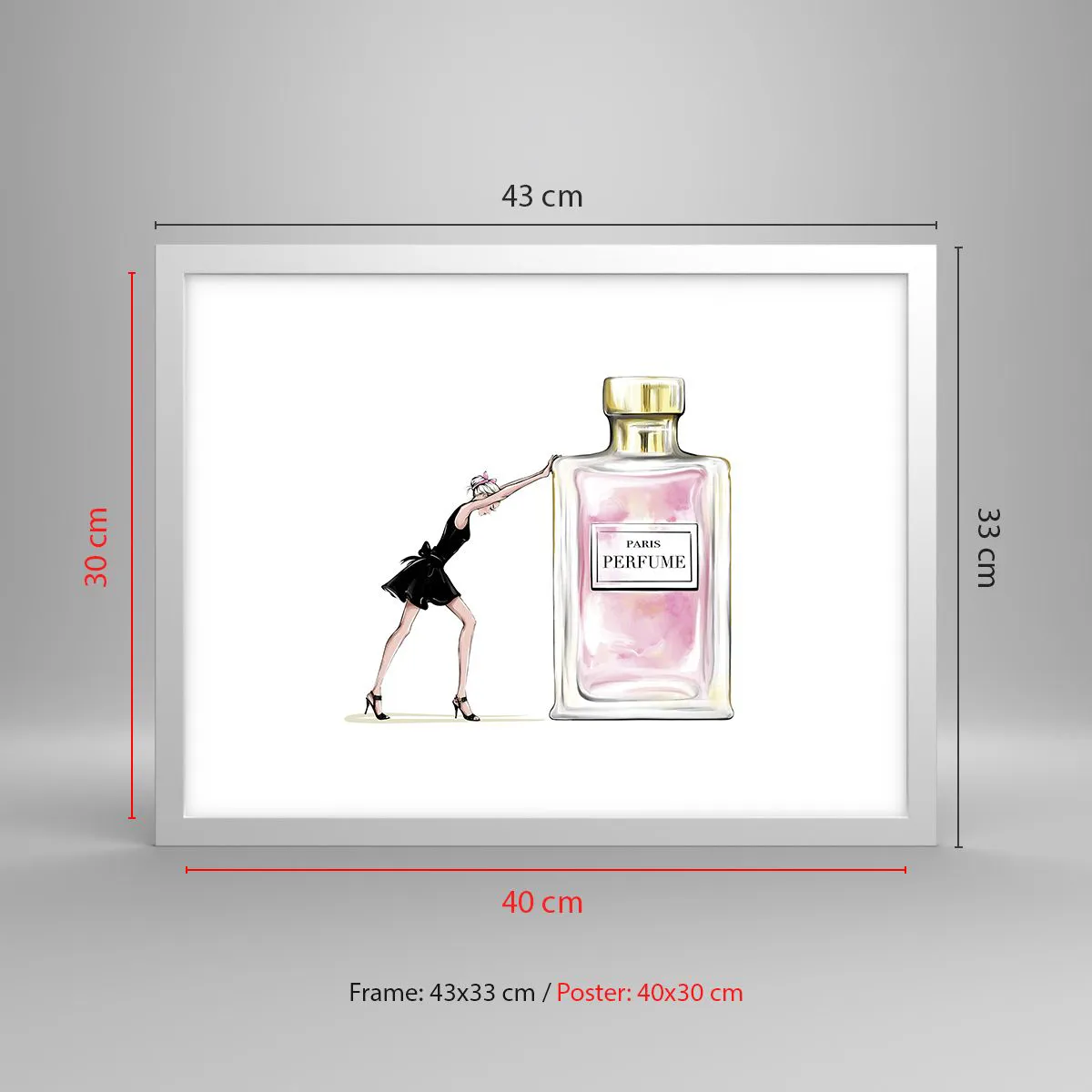 Poster in einem weißen Rahmen - Essenz der Weiblichkeit - 40x30 cm