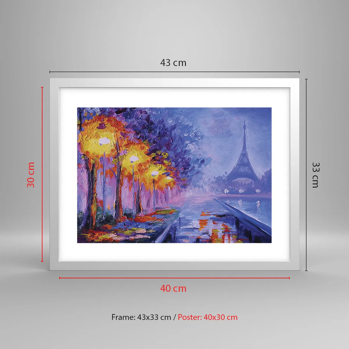 Plakat w białej ramie - Wymarzony spacer - 40x30 cm