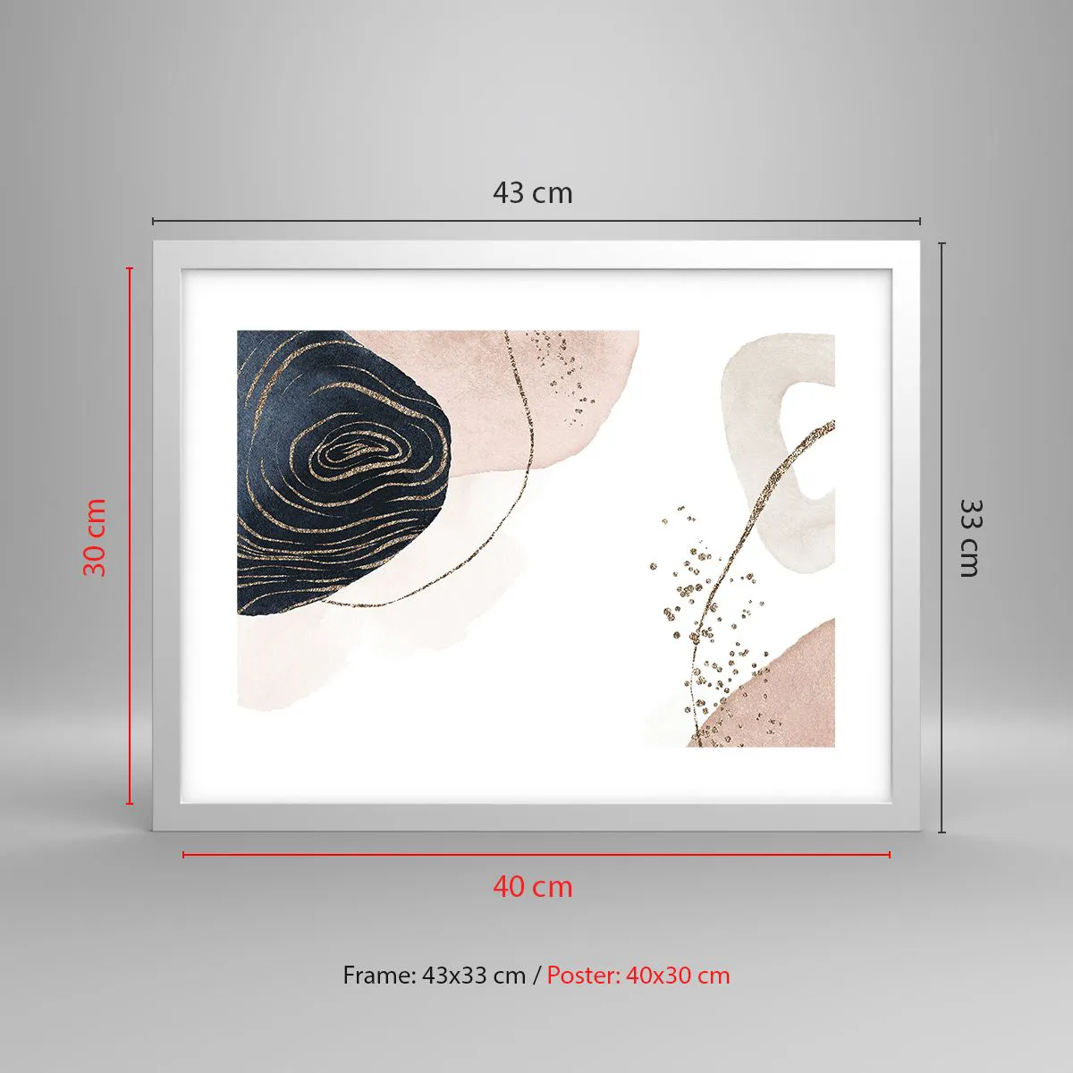 Poster in white frmae - Everything Flows - 40x30 cm