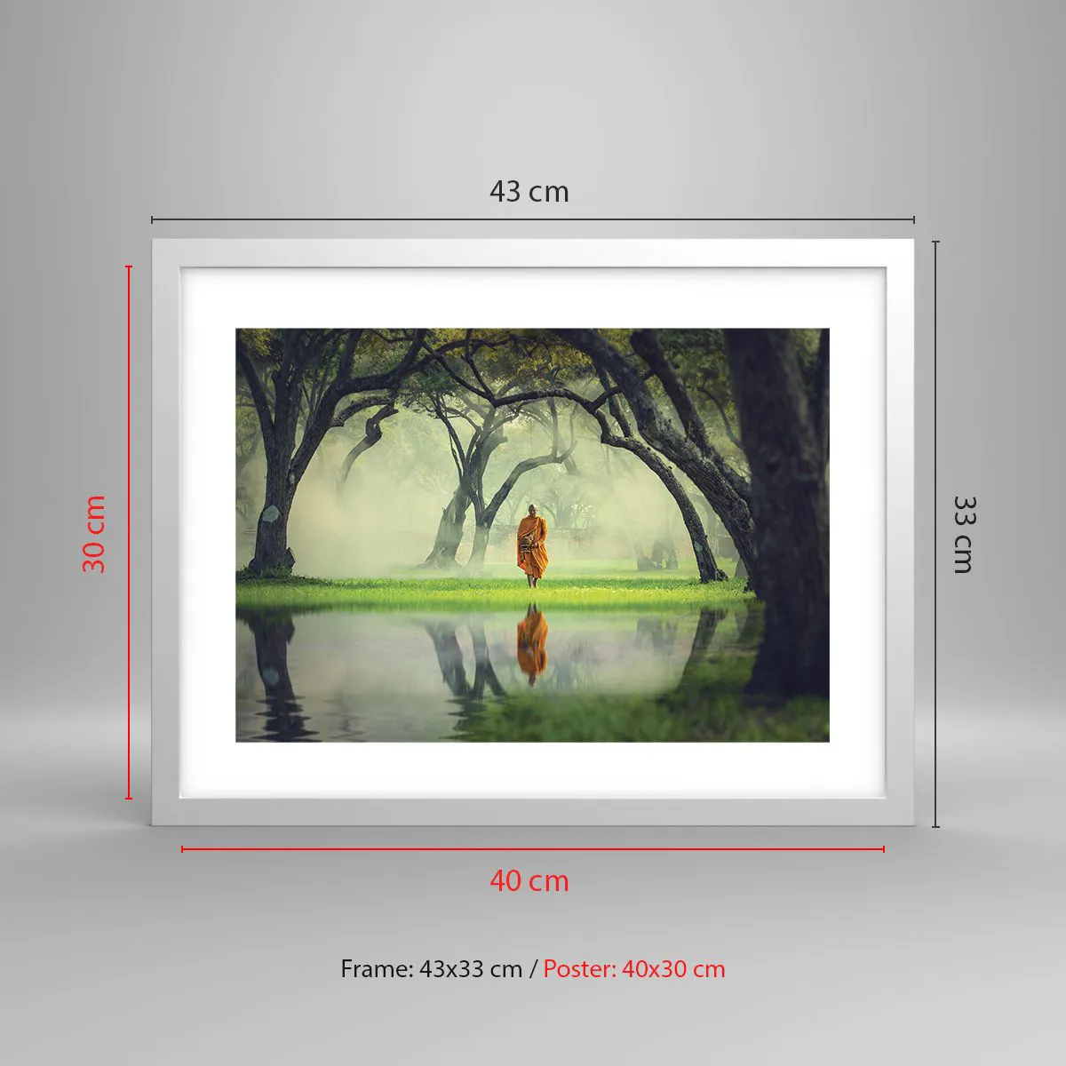 Affiche dans un cadre blanc - Poster - En route vers l'illumination - 40x30 cm