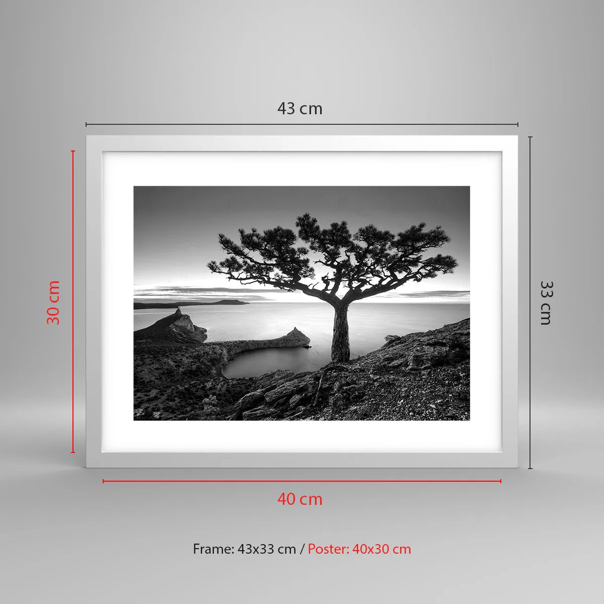 Affiche dans un cadre blanc - Poster - Paix jusqu'à l'horizon - 40x30 cm