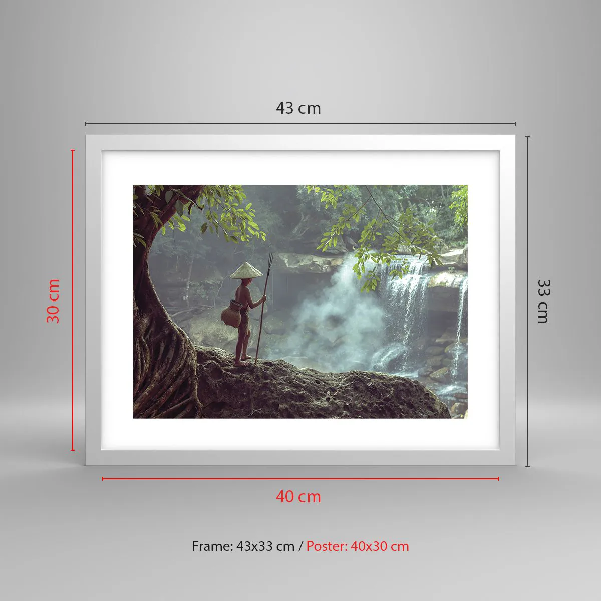 Affiche dans un cadre blanc - Poster - Lier d'amitié avec la nature - 40x30 cm