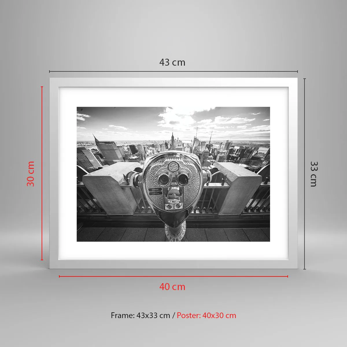 Poster in een witte lijst - Stad boven de steden - 40x30 cm