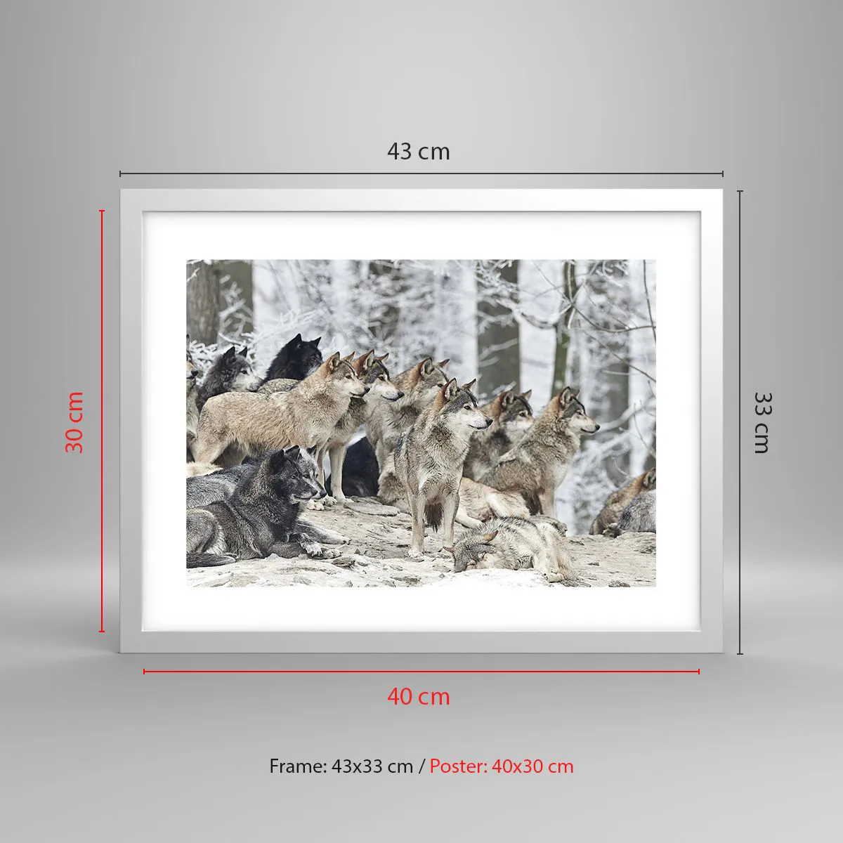 Plakát v bílém rámu - Rodina a přátelé - 40x30 cm