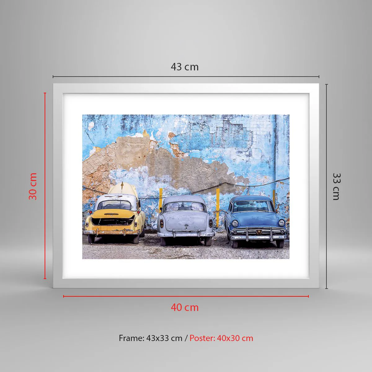 Poster în ramă albă - Întâlnirea veteranilor - 40x30 cm