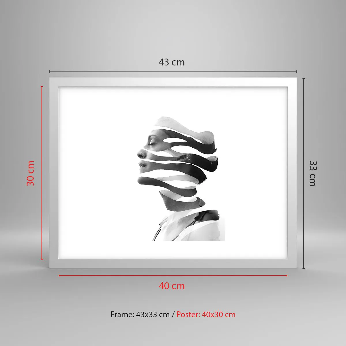 Affiche dans un cadre blanc - Poster - Portrait surréaliste - 40x30 cm
